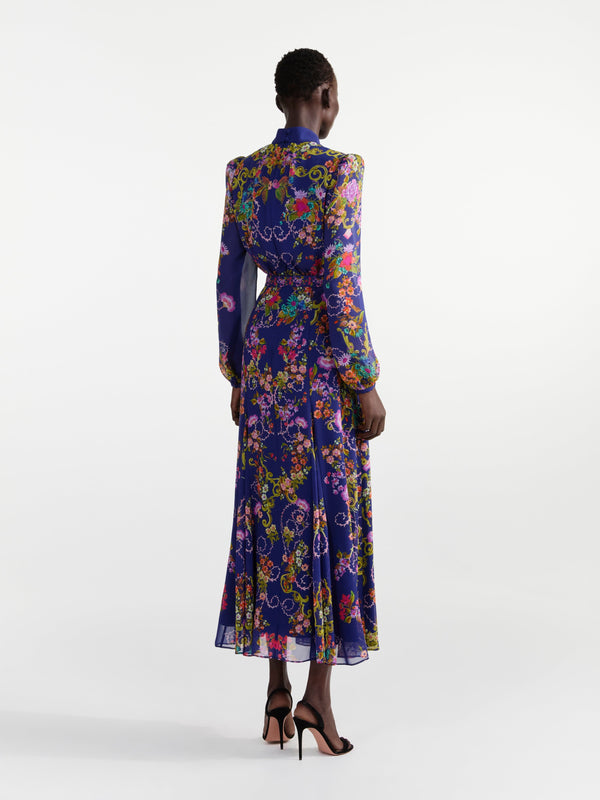 Saloni Jacqui B Dress In Nerine Navy