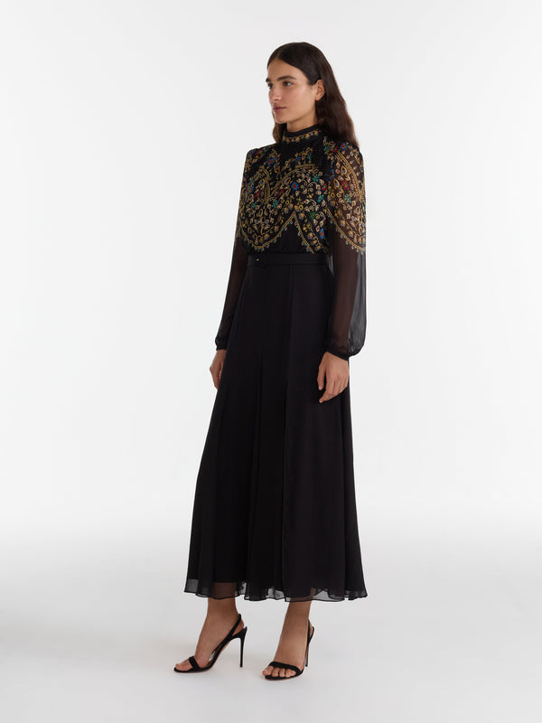 Saloni Jacqui B Dress In Pendant Scallop