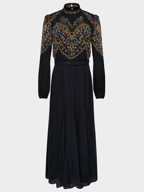 saloni Jacqui B Dress in Pendant Scallop