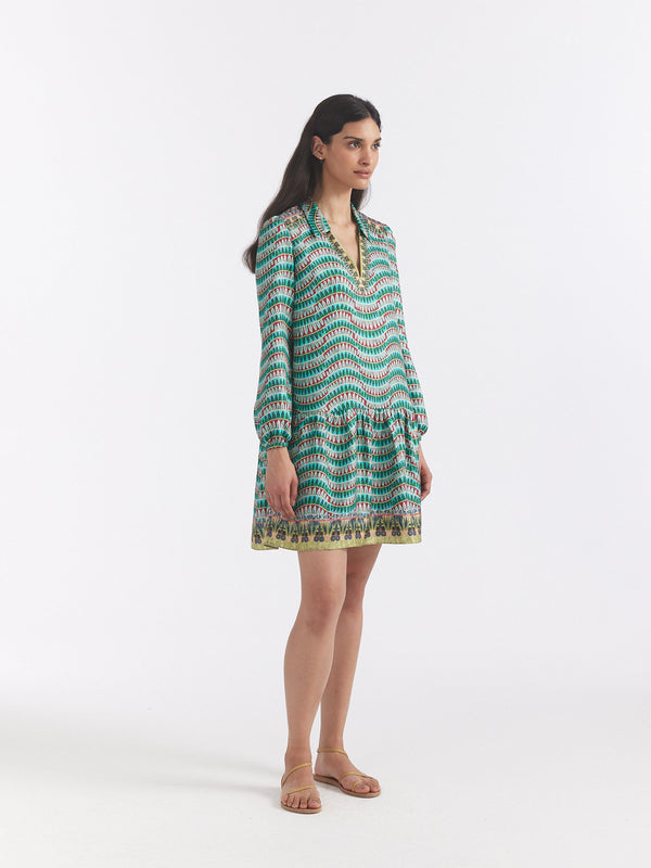 Saloni Jas Dress In Amulet Border