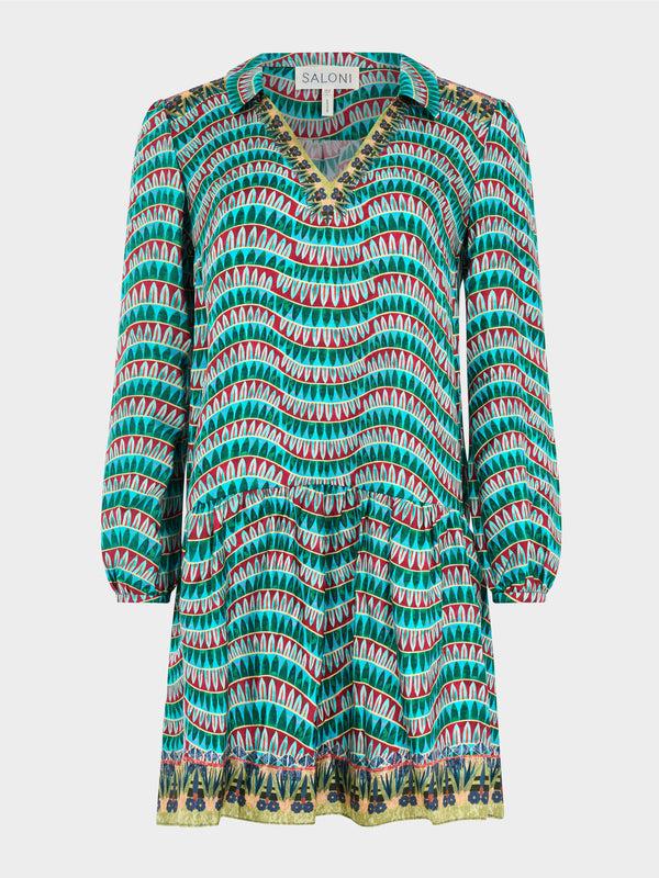 saloni Jas Dress in Amulet Border