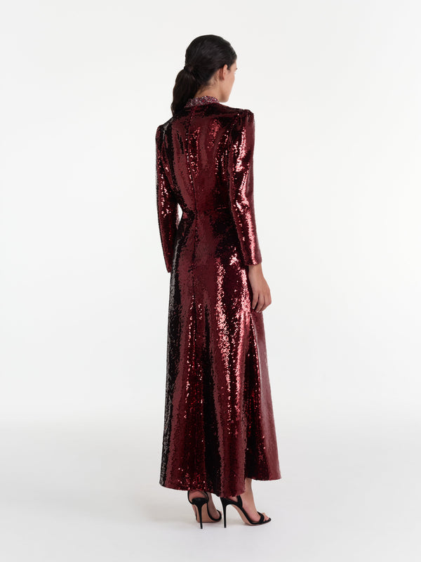 Saloni Jena Dress In Deep Garnet