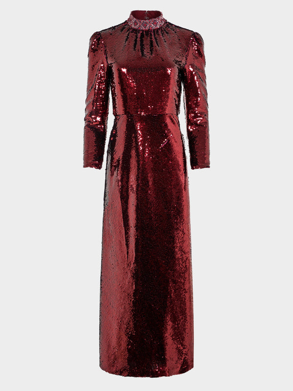 saloni Jena Dress in Deep Garnet