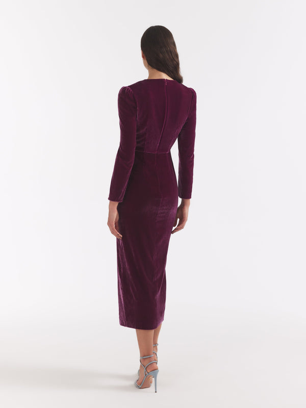 Saloni Jinx C Dress In Azalea Teal Embroidery