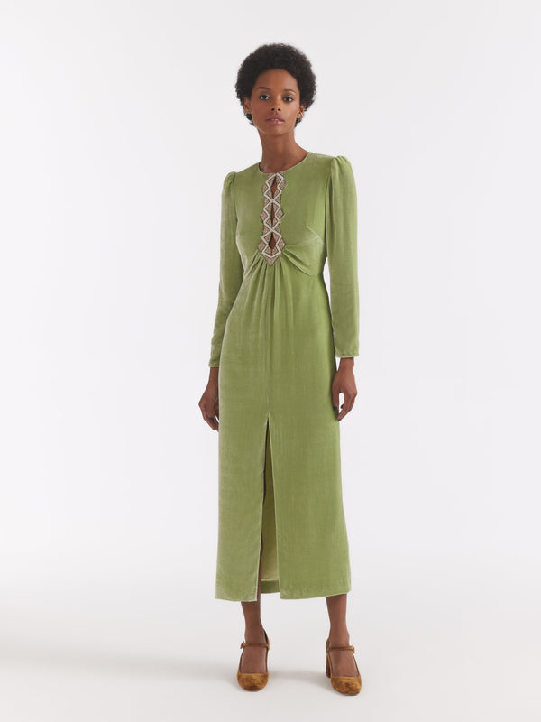 Saloni Jinx C Dress In Light Jade