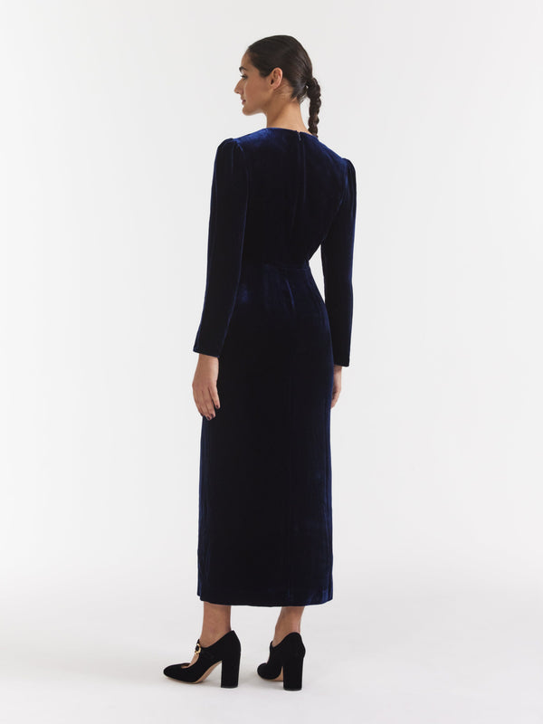 Saloni Jinx C Dress In Navy Stars Embroidery