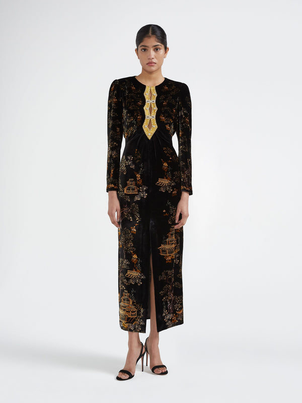 Saloni Jinx C Dress Noir Pagoda