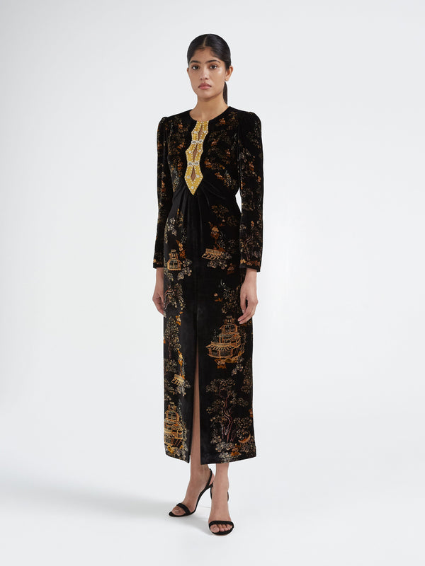 Saloni Jinx C Dress Noir Pagoda