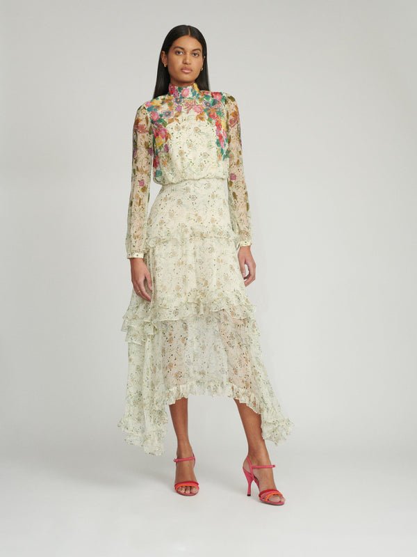 Saloni Jolie C Dress In Dandelion Field Print
