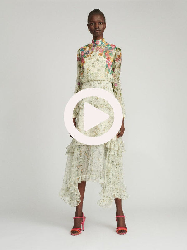 Saloni Jolie C Dress In Dandelion Field Print