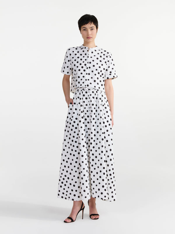 Saloni Jude B Shirt In Ivory Polka