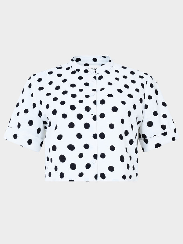 saloni Jude B Shirt in Ivory Polka