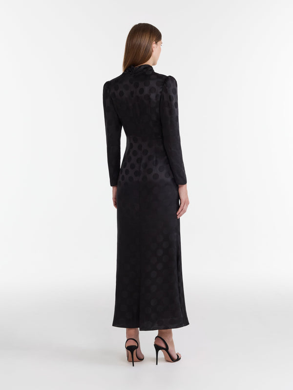 Saloni Kelly B Dress In Black Cascade Lace