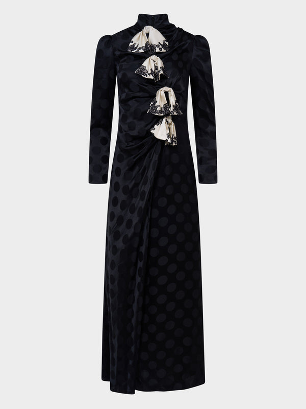 saloni Kelly B Dress in Black Cascade Lace