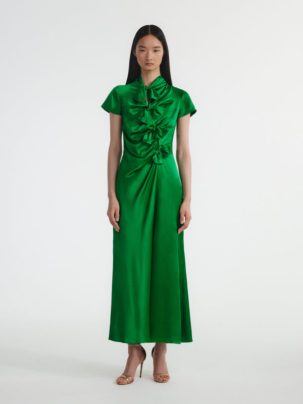 Saloni Kelly Dress In Emerald
