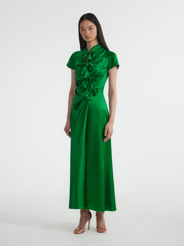 Saloni Kelly Dress In Emerald
