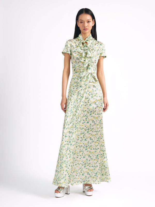 Saloni Kelly Dress In Tusk Springflowers