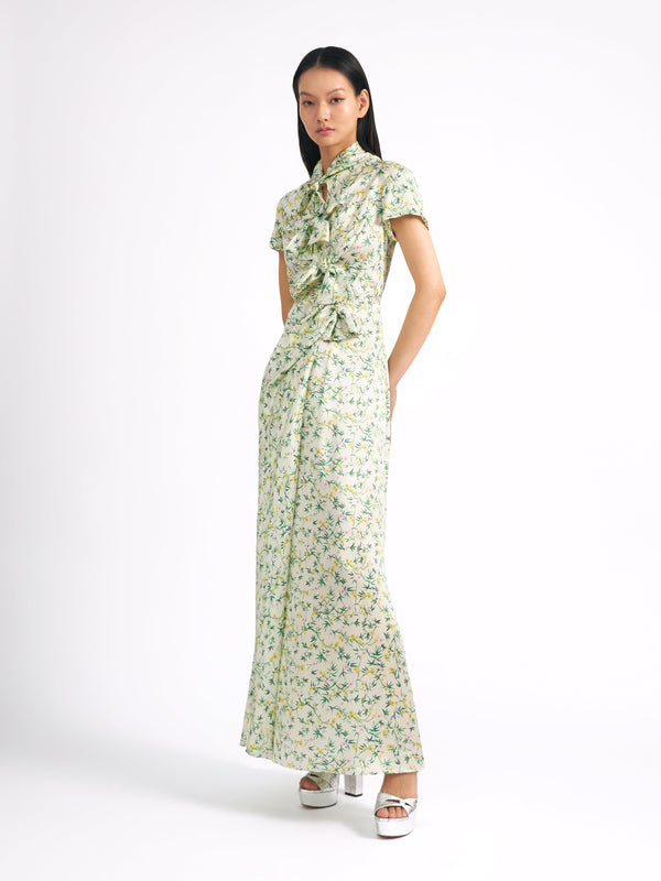 Saloni Kelly Dress In Tusk Springflowers