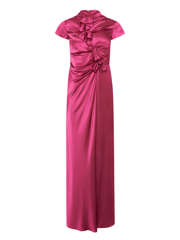 saloni Kelly Long Dress in Pink Flambé