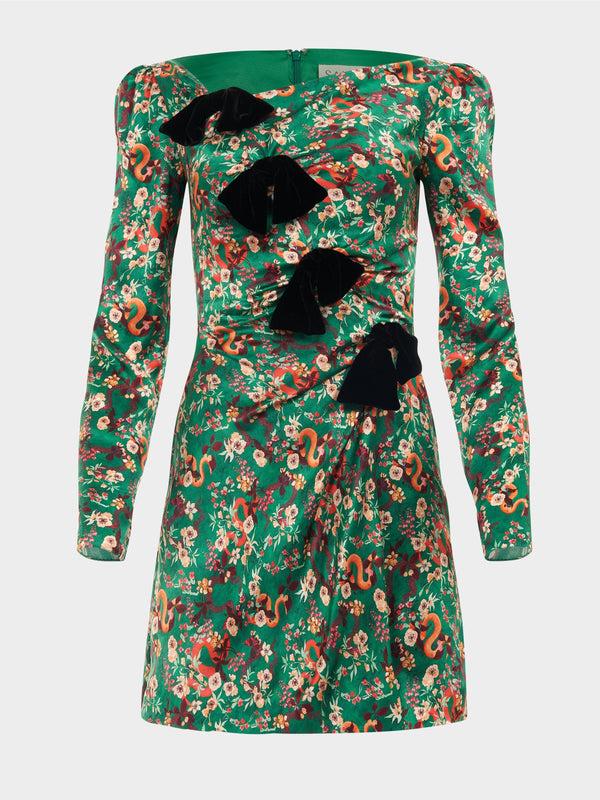 saloni Kelly Mini B Dress Emerald Ophidian