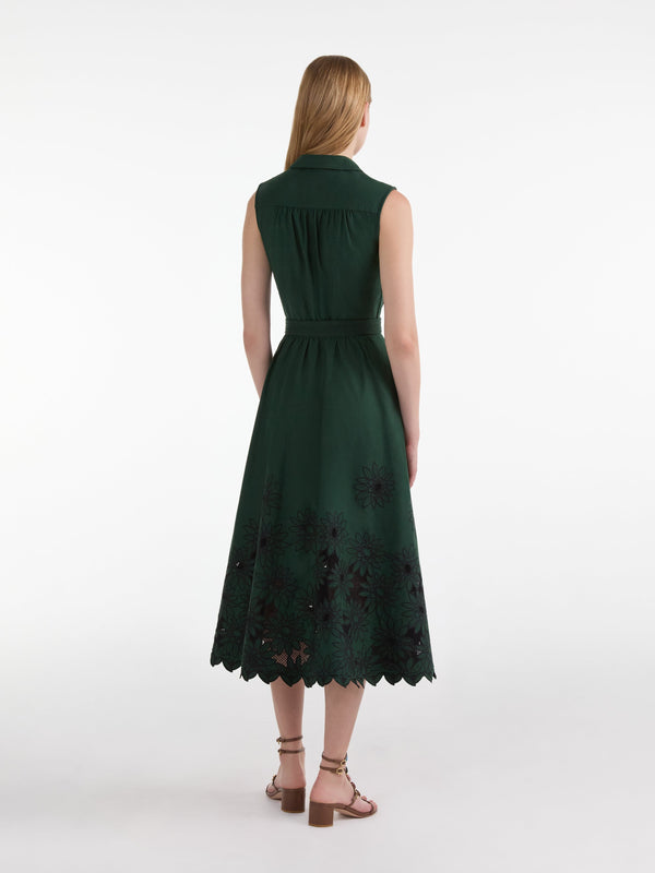 Saloni Kirat Dress In Pine Green Embroidery