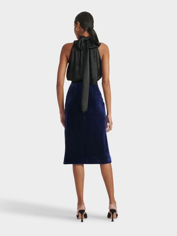 Saloni Kirsten Embellished Bows Skirt In Sapphire