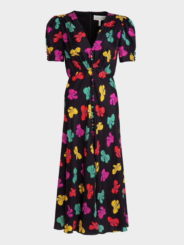 saloni Lea Dress in Multi Bow print