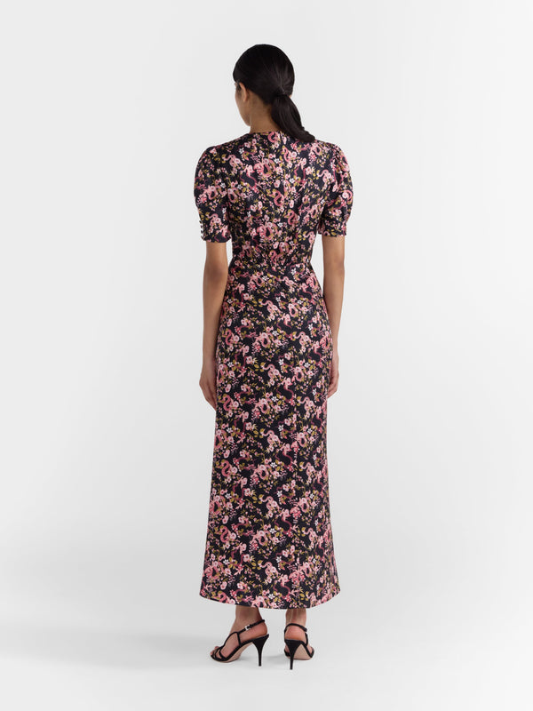 Saloni Lea Long Dress Noir Hidden Ophidian