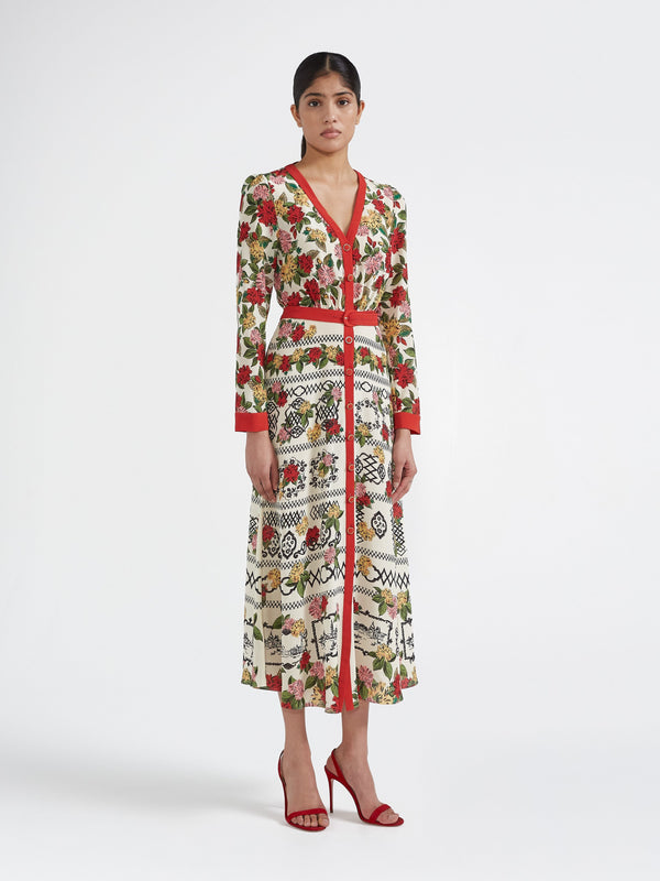 Saloni Lea Shirt Dress In Lantana Riviera