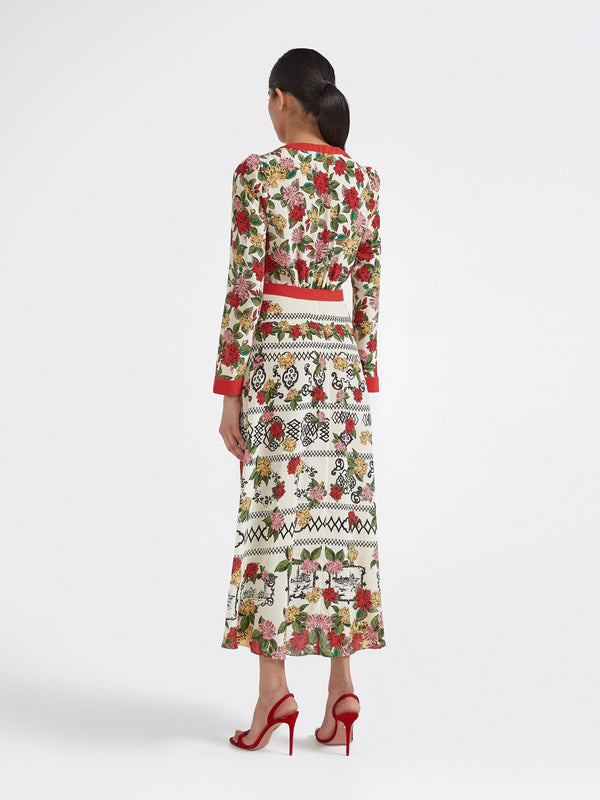 Saloni Lea Shirt Dress In Lantana Riviera