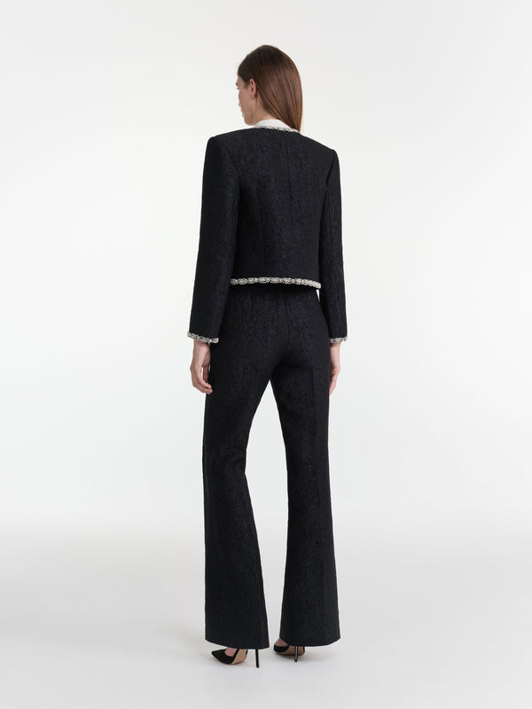 Saloni Luma Jacket In Noir Rose Crystal