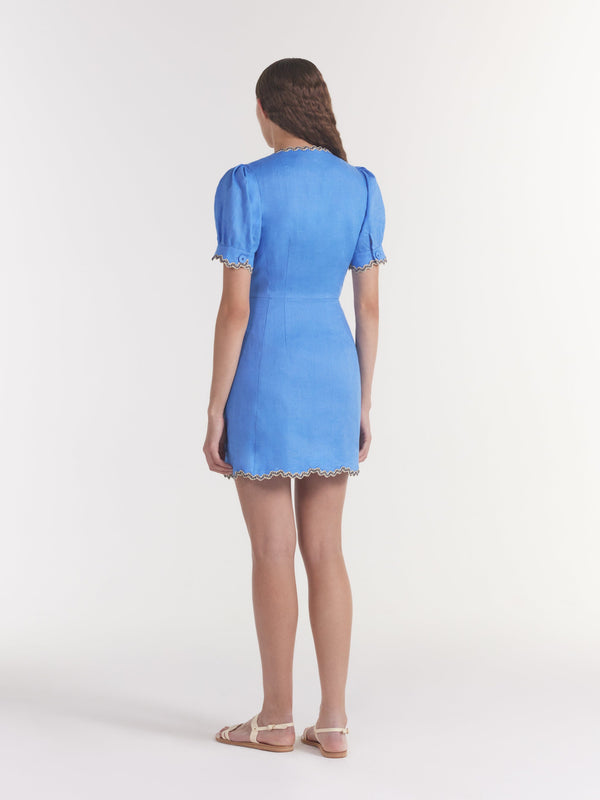 Saloni Marlee Dress In Peri Blue
