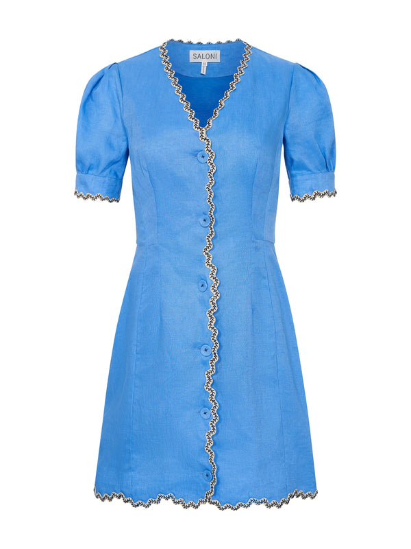 saloni Marlee Dress in Peri Blue