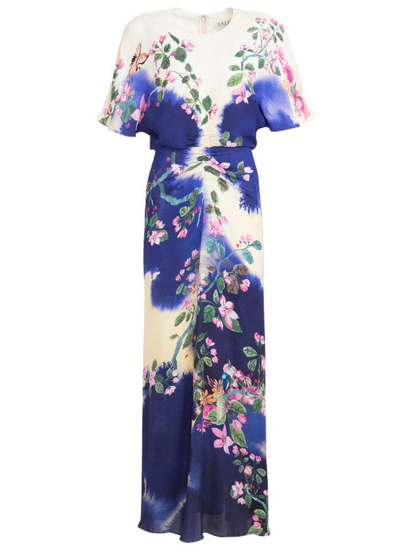 saloni Marta Dress in Inky Chinoiserie print