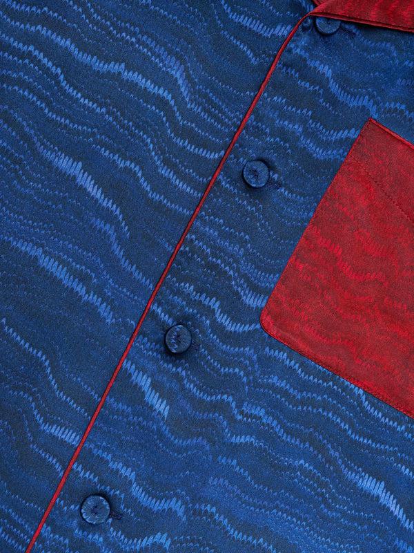 Saloni Men's Classic PJ Set In Navy Marbling