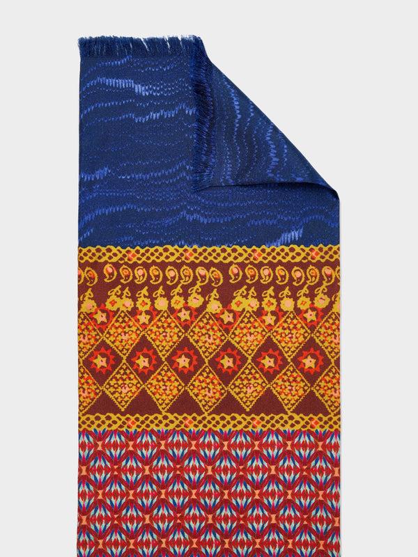 Saloni Men's Silk Scarf In Topaz Batik