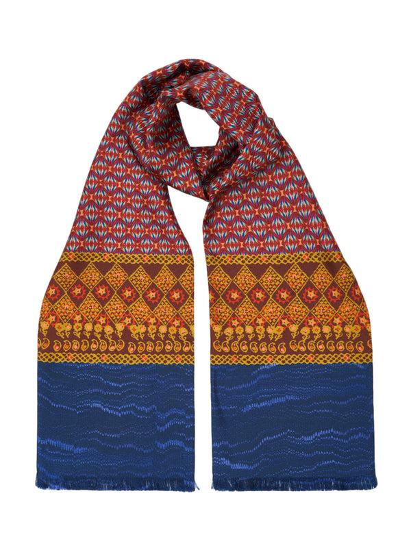 saloni Men's Silk Scarf in Topaz Batik