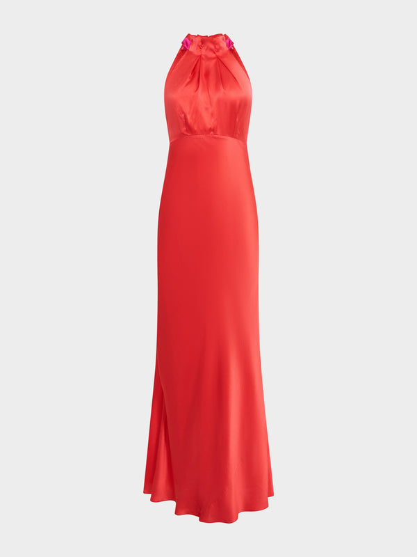 saloni Michelle Dress in Hot Coral