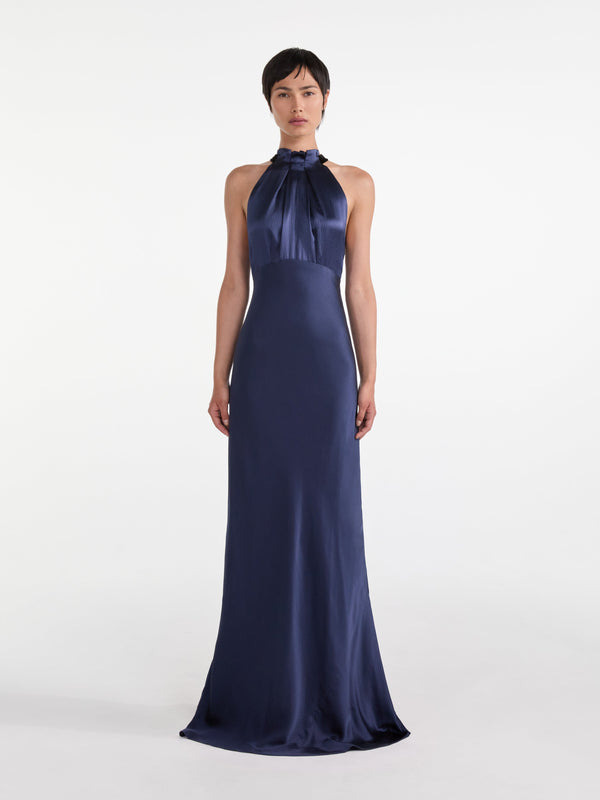 Saloni Michelle Dress In Midnight Navy