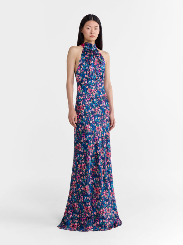 Saloni Michelle Dress In Navy Hidden Dragon