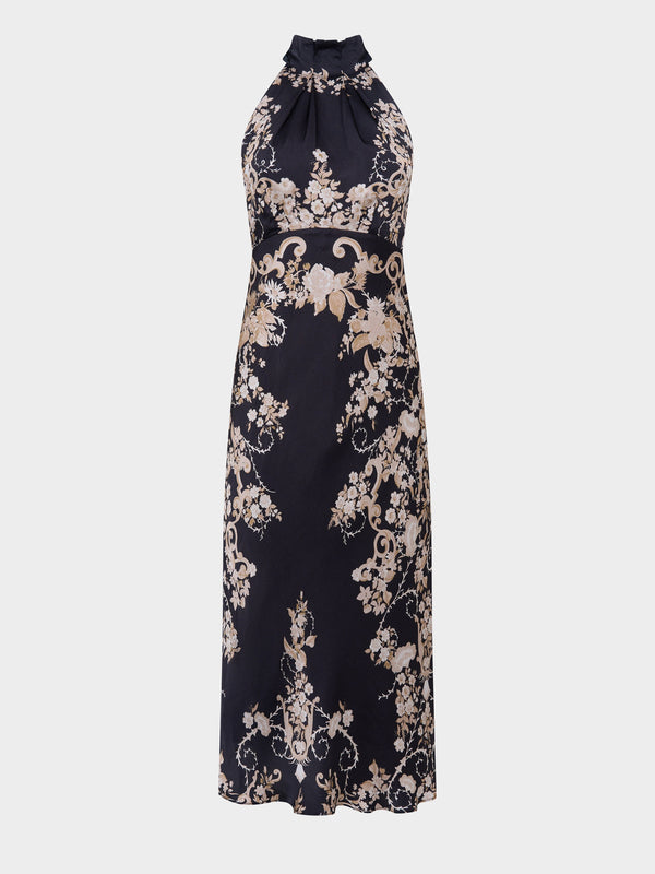 saloni Michelle Midi C Dress in Nerine Noir