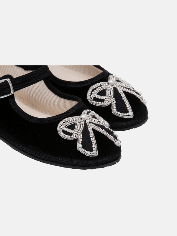 Saloni MJ Camille Black Bow Embroidery