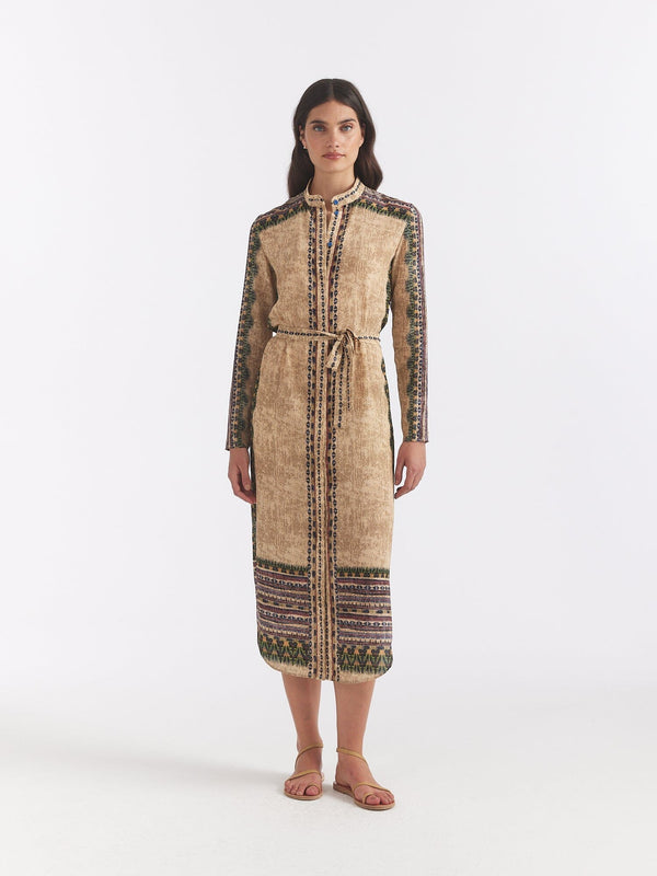 Saloni Molly D Dress In Mandisa Stripe