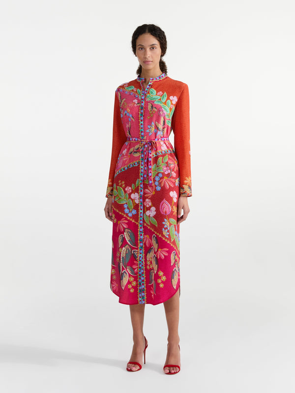 Saloni Molly D Dress In Terrazzo Spice