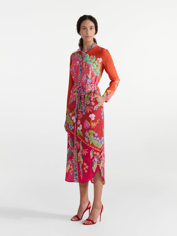 Saloni Molly D Dress In Terrazzo Spice