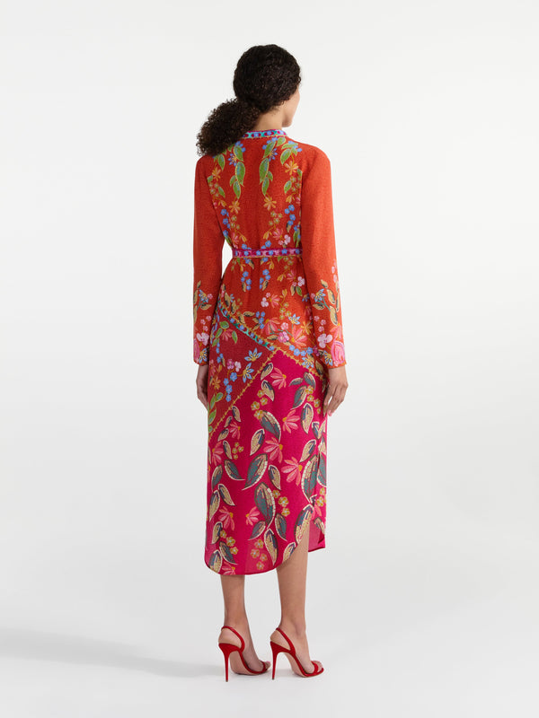 Saloni Molly D Dress In Terrazzo Spice