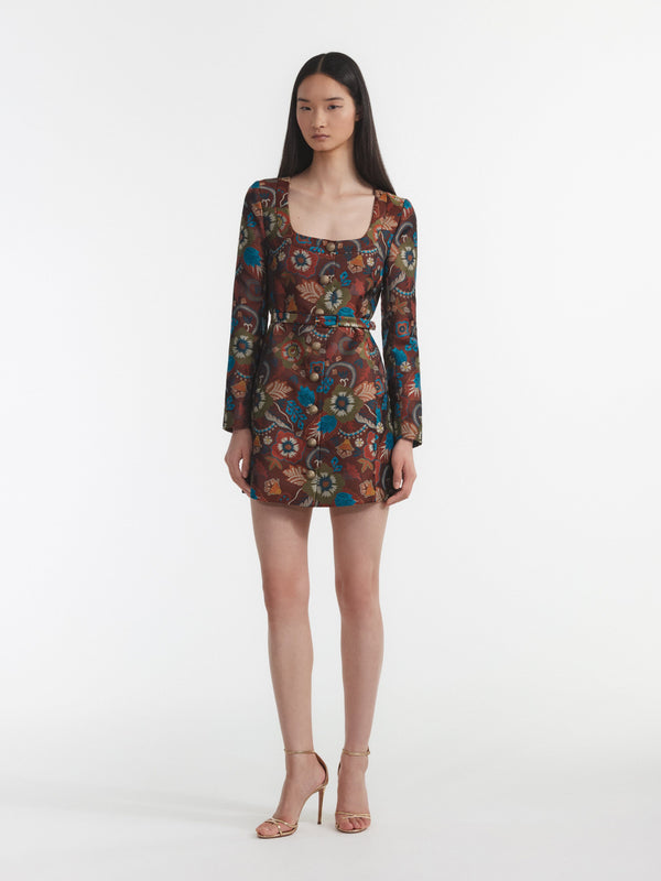 Saloni Natalya B Dress In Autumn Blooms