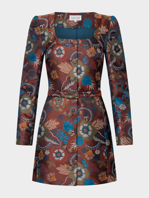 saloni Natalya B Dress in Autumn Blooms