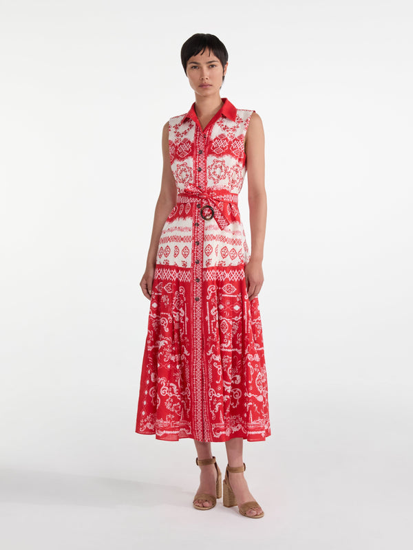 Saloni Nya Dress In Vermilion Riviera