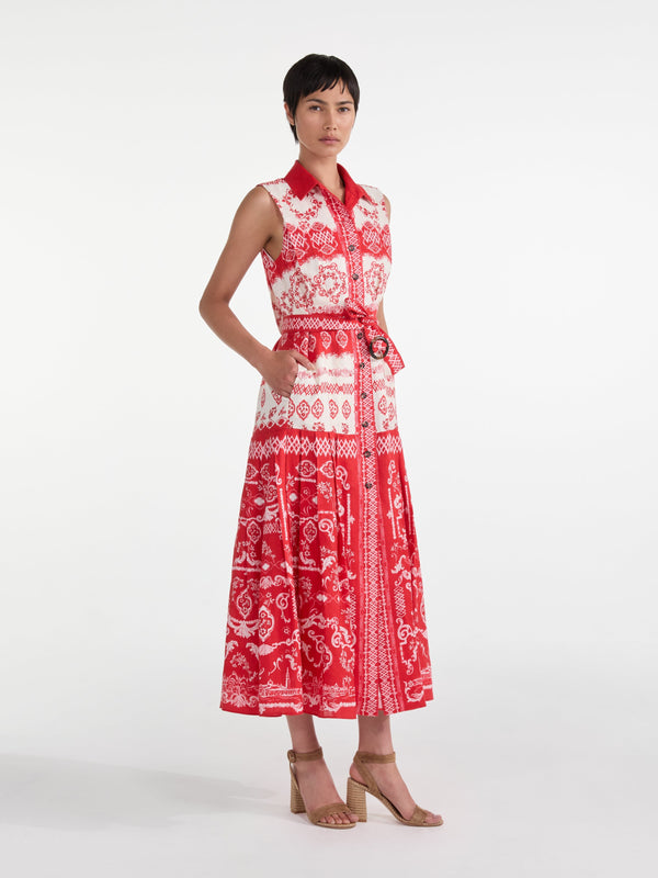 Saloni Nya Dress In Vermilion Riviera